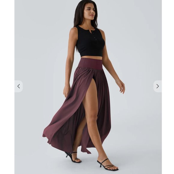 NWT Halara Breezeful™ High Waisted Split 2-in-1 Flowy Quick Dry Skirt Amaranth - Picture 2 of 14